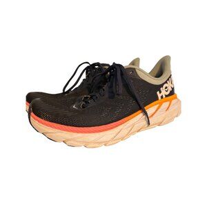 Hoka Clifton 7 Wide Running Shoes On Cloud Insoles Blue Orange Size 9D Wide